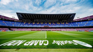 ملعب كامب نو في برشلونة الذي يستضيف نهائي دوري أبطال أوروبا عام 2029 بعد اختيار الاتحاد الأوروبي لكرة القدم للملعب رسميًا.